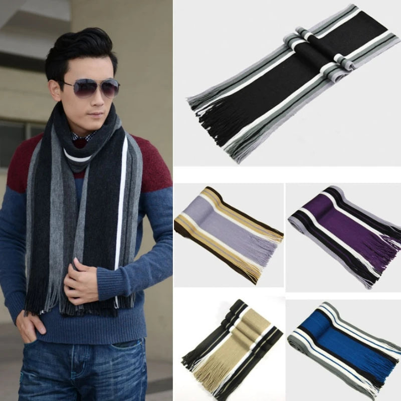 Herren Schal Winterschal Stola Schlauchschal Halstuch Wollschal Strickschal Loop
