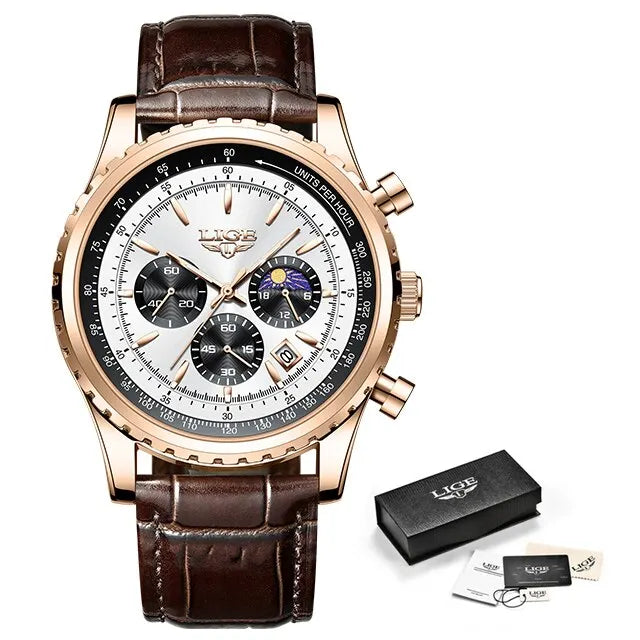 Herren Armbanduhr Digital Uhr Silber Edelstahl LED Quarzuhr Luxus Chronograph