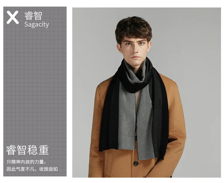 Herren Schal Winterschal Stola Schlauchschal Halstuch Wollschal Strickschal Loop