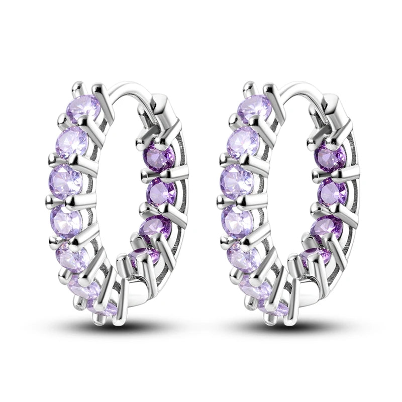 Creolen 925 Silber Ohrringe Zirkonia | Hypoallergen | Luxus Ohrstecker Geschenk