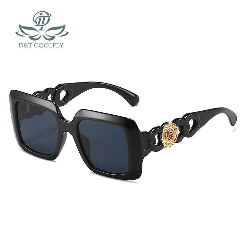 Damen Sonnenbrille Designer Luxus Brille Quadratische Gläser Vintage UV400