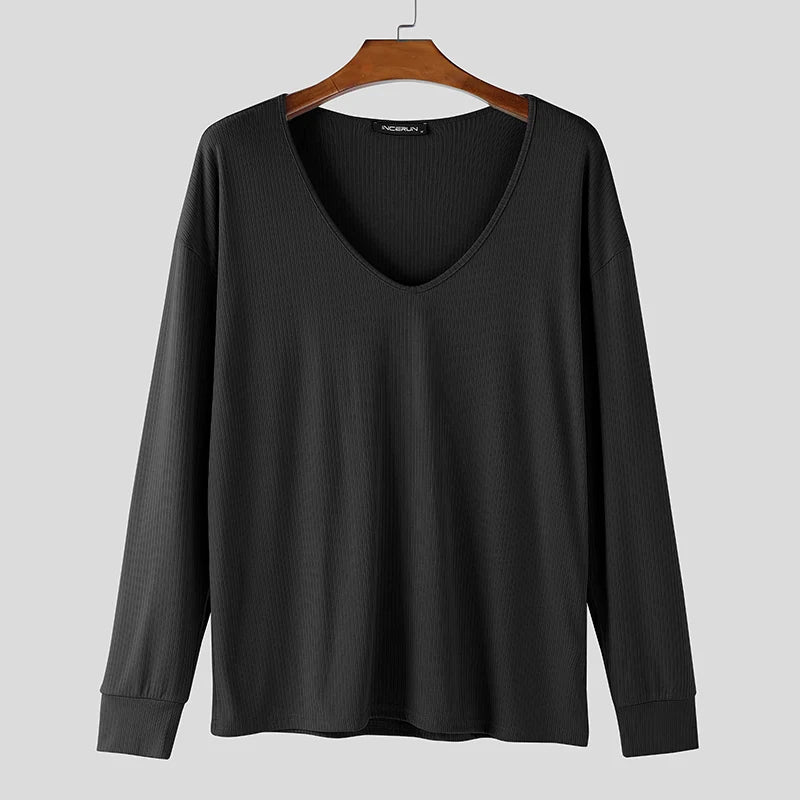 Herren Pullover Sweatshirt Leichter Pulli Sweater Langarm Shirt Strickpullover