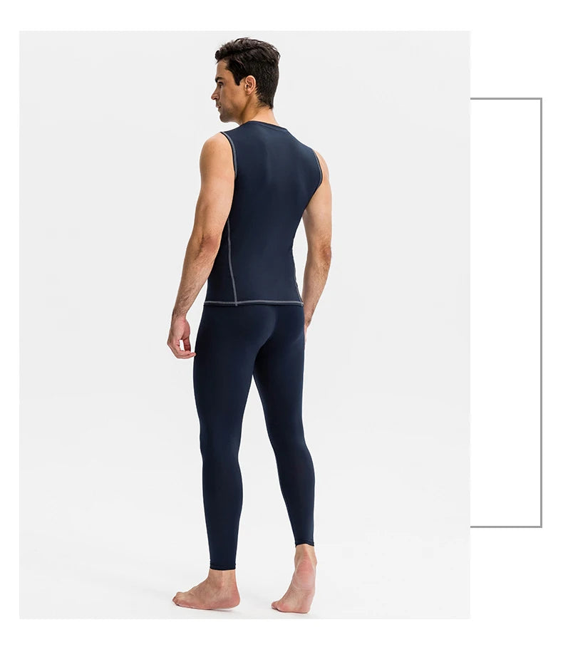 Pantaloni a Compressione da Uomo Leggings Calcio Corsa Palestra Leggins Calza