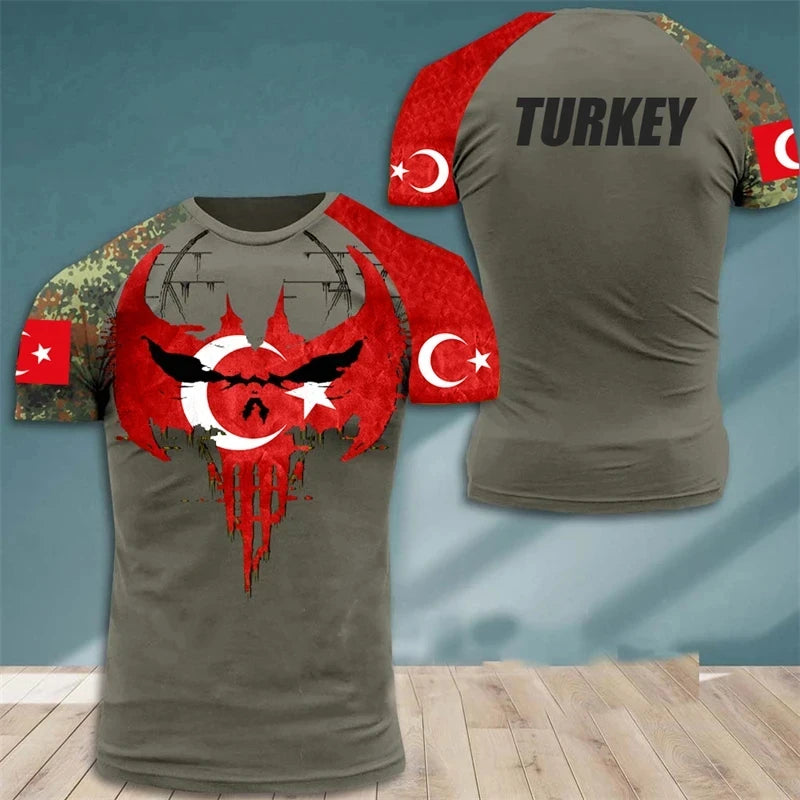 Herren T-Shirt Fashion Türkei Fan Trikot Rundhals Unisex Sommer Streetwear