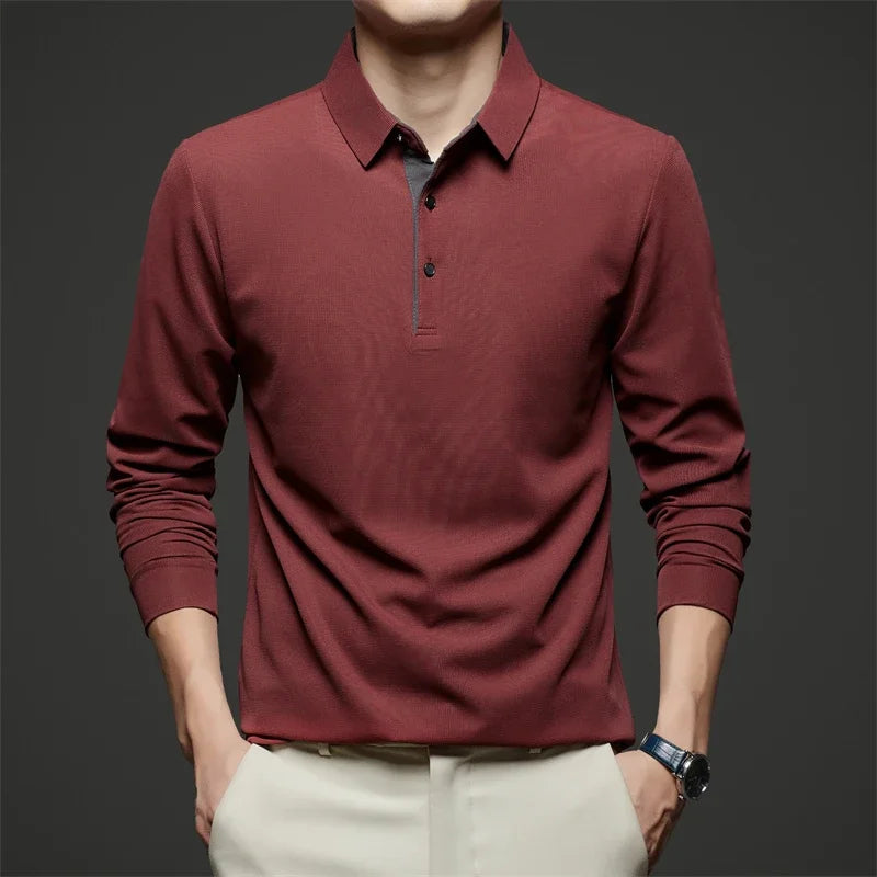 Herren Poloshirt POLO Shirt T-Shirt Langarm Zipper Hemd Fashion Polohemd Top NEU