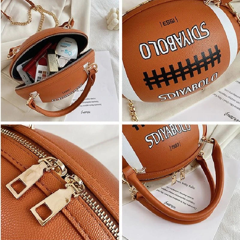Damen Handtasche Football Crossbody Schultertasche Tasche Umhängetasche