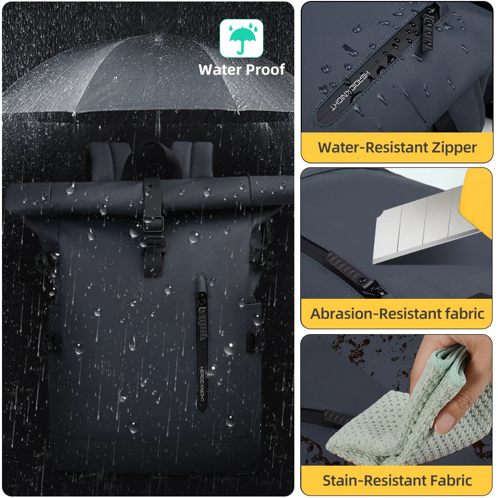 Kurierrucksack RollTop Rucksack Herren 36-55L wasserdicht Laptop Tasche Damen
