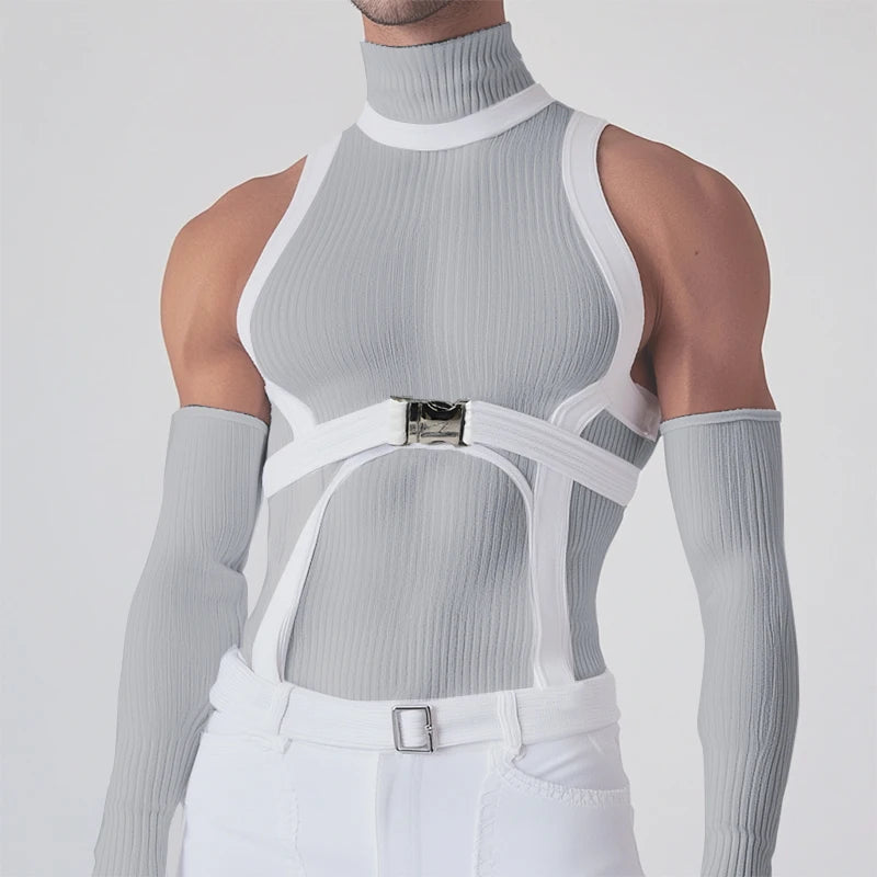 Fetisch Fashion Männer Oberteil Sexy Shirt Herren Body Hemd Transparent Clubwear