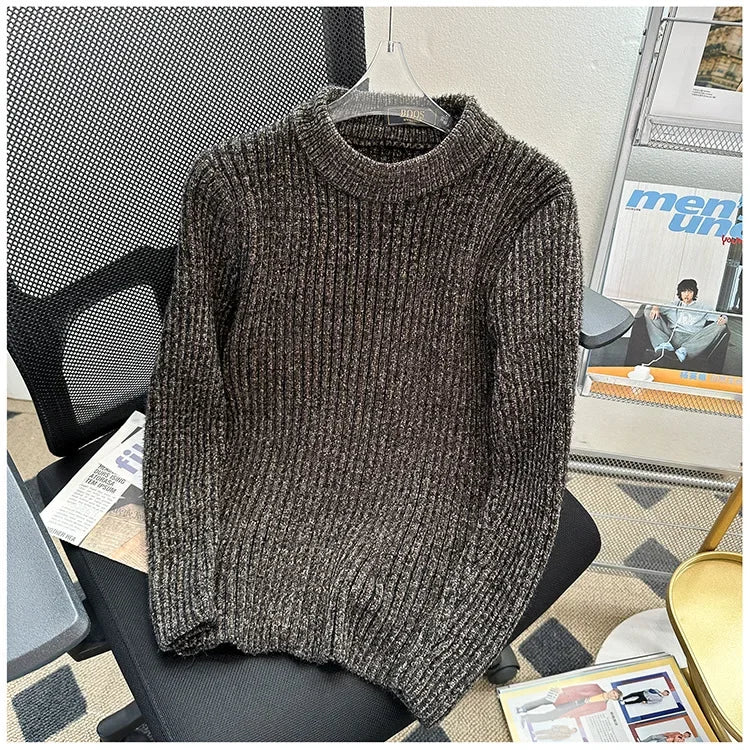 Herren Pullover Sweatshirt Leichter Pulli Sweater Langarm Shirt Strickpullover