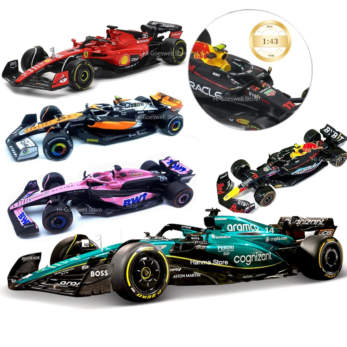 1:43 Modellauto Mercedes Red Bull Metall Spielzeug Kinder Automodell Geschenk