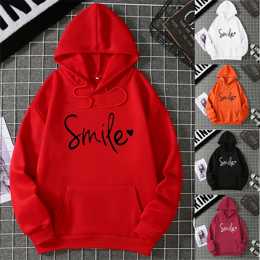 Smile Kapuzenpullover Sweatshirt Fleece Hoodie Pulli Damen Kapuzenpulli Shirt