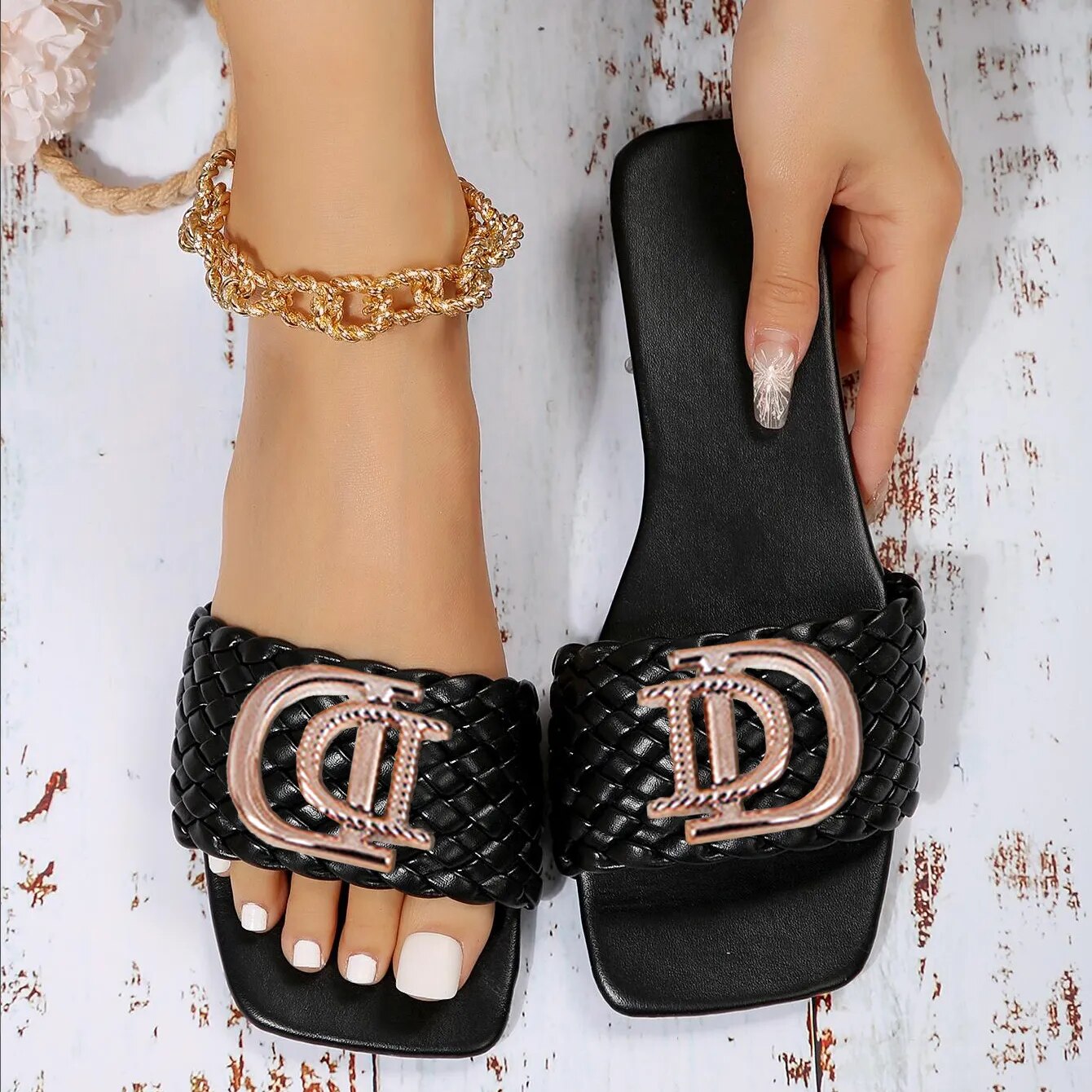 Damen Sandalen Latschen Frauen Hausschuhe Slider Flip Flops Sandaletten