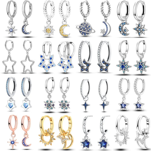 Funkelnde 925er Silber Creolen m. Zirkonia | Luxus-Qualität | Trend Ohrringe