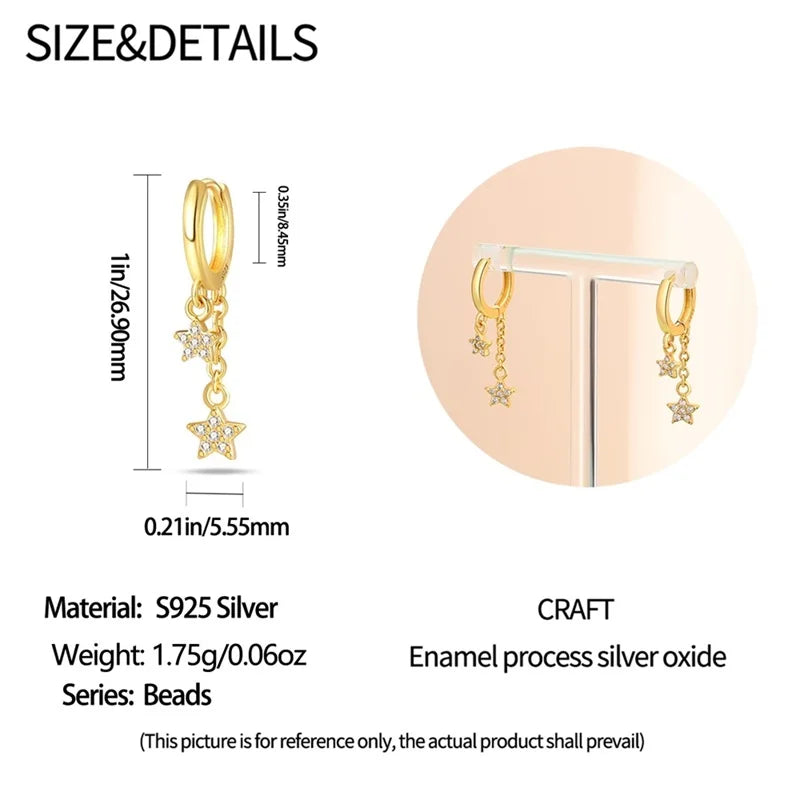 Creole Argento 925 Sterling Zirconi | Orecchini Eleganti Ipoallergenici Regalo