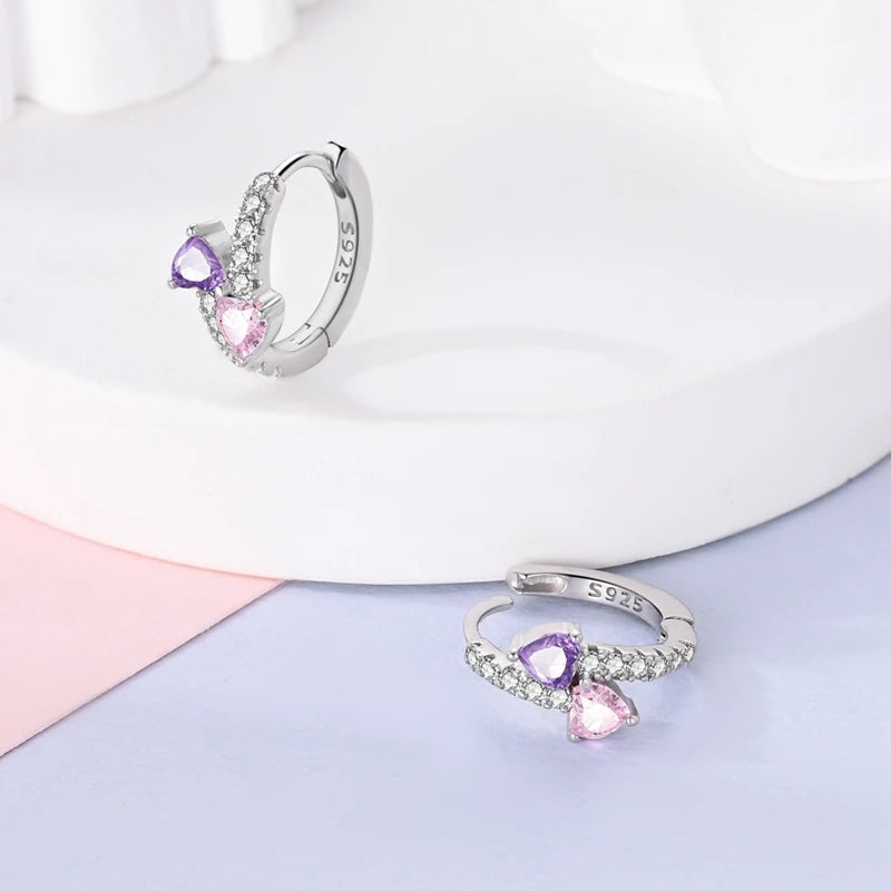 Orecchini a Cerchio in Argento 925 Sterling con Zirconi | Creole Brillantini