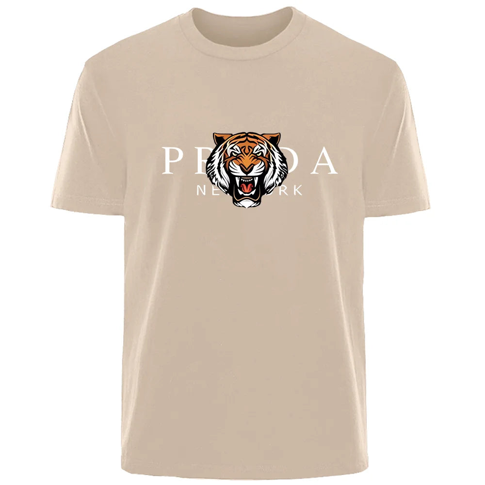 Männer T-Shirt Tiger Herrenmode Shirts Hemden Streetwear 100% Baumwolle Tank Top
