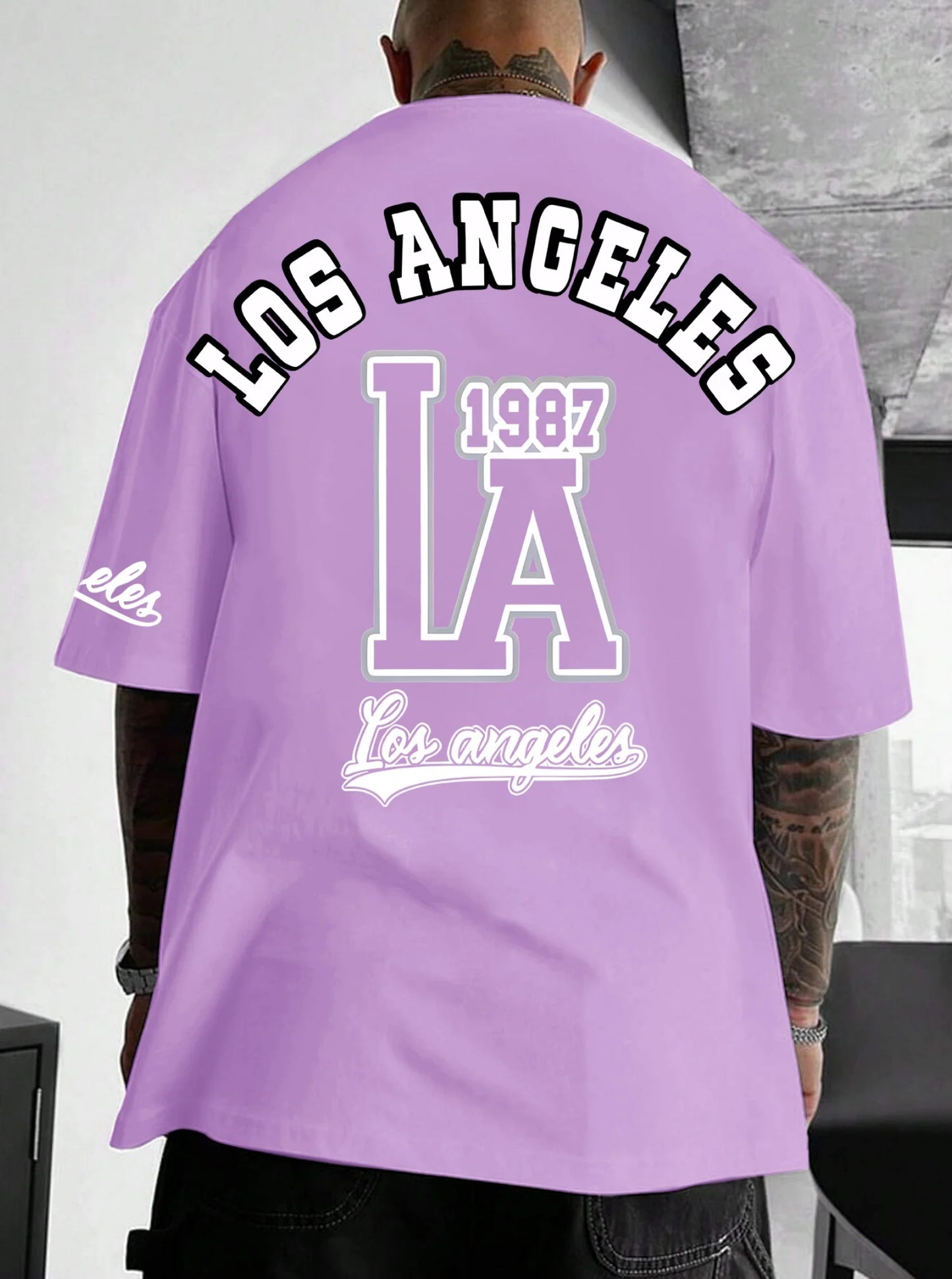 Herren T-Shirt Los Angeles Shirt Rundhals Streetwear Tank Top Hemd Polohemd