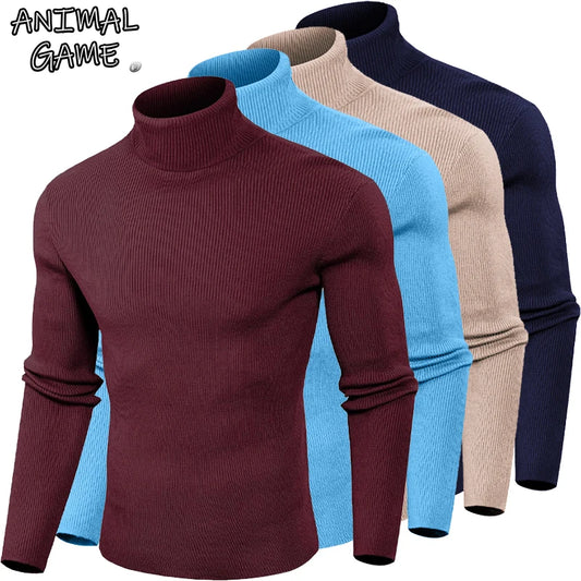 Herren Rollkragen Pullover Sweatshirt Leichter Pulli Sweater Shirt Langarmshirt