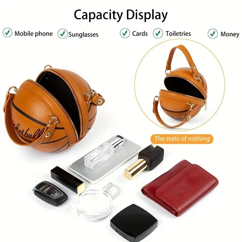 BagStreet kleine Damen Handtasche Schultertasche Umhängetasche Basketball Tasche