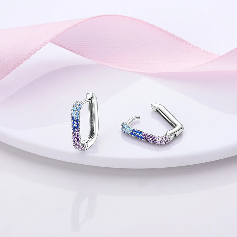 Creolen 925 Silber Ohrringe Zirkonia | Hypoallergen | Luxus Ohrstecker Geschenk
