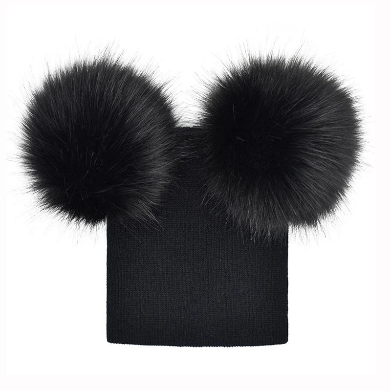 Baby Wintermütze Mädchen Jungen Kinder Strickmütze Babymütze Pudelmütze Mütze