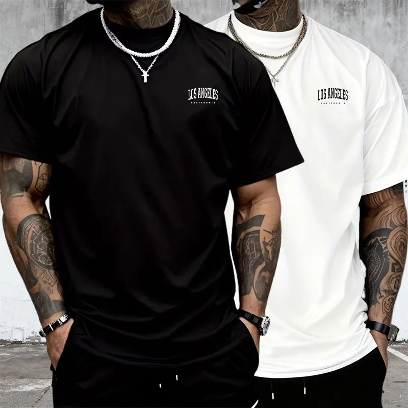 Herren T-Shirt Los Angeles Shirt Rundhals Streetwear Tank Top Hemd Polohemd