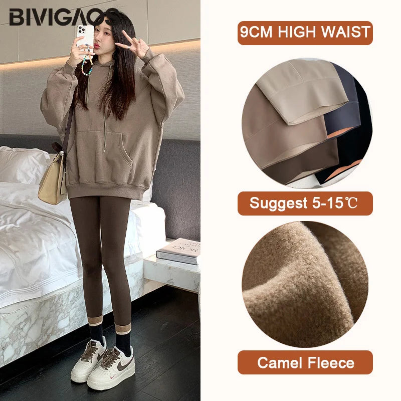 Frauen Hose Winter Warm Thermohose Innenfleece Blickdichte Strumpfhose Leggins
