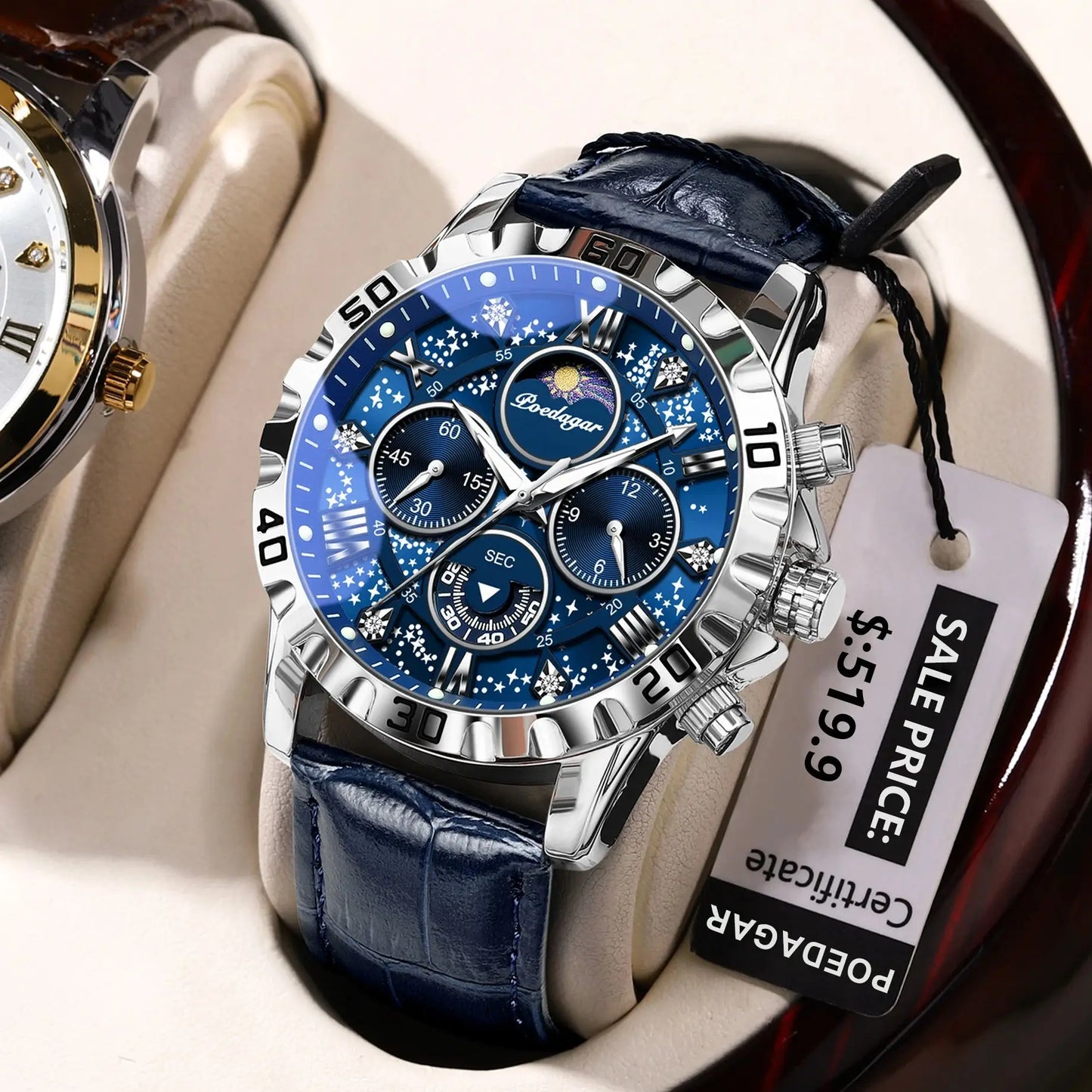Herren Armbanduhr Digital Uhr Silber Edelstahl LED Quarzuhr Luxus Chronograph