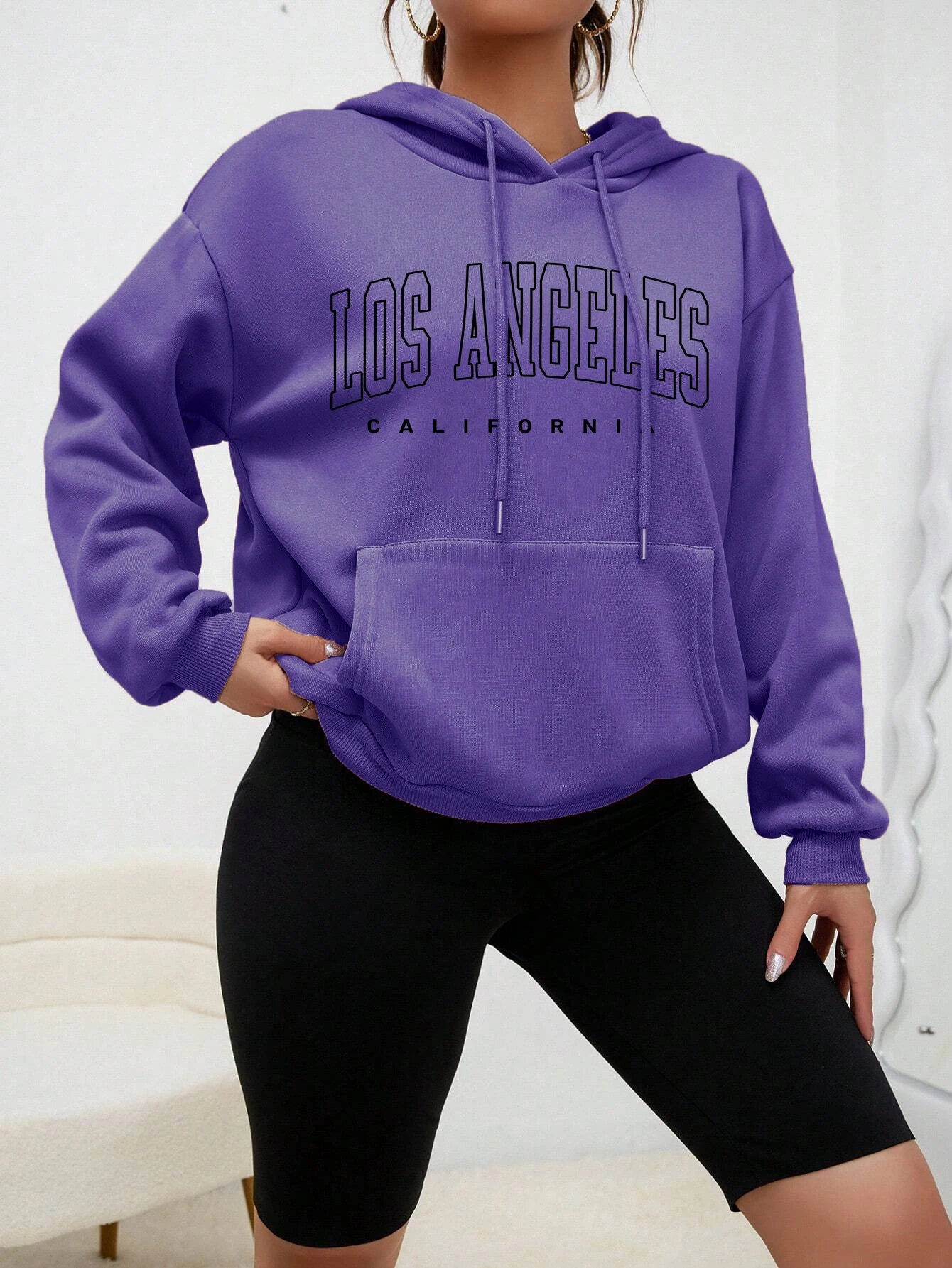 Los Angeles Kapuzenpullover Sweatshirt Hoodie Pulli Damen Kapuzenpulli Shirt