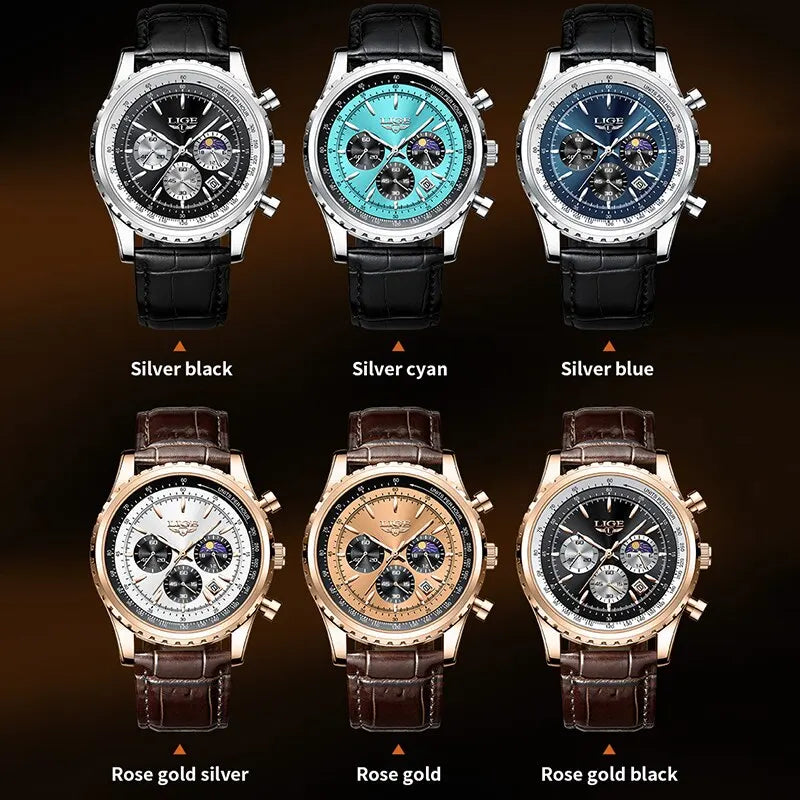 Herren Armbanduhr Digital Uhr Silber Edelstahl LED Quarzuhr Luxus Chronograph