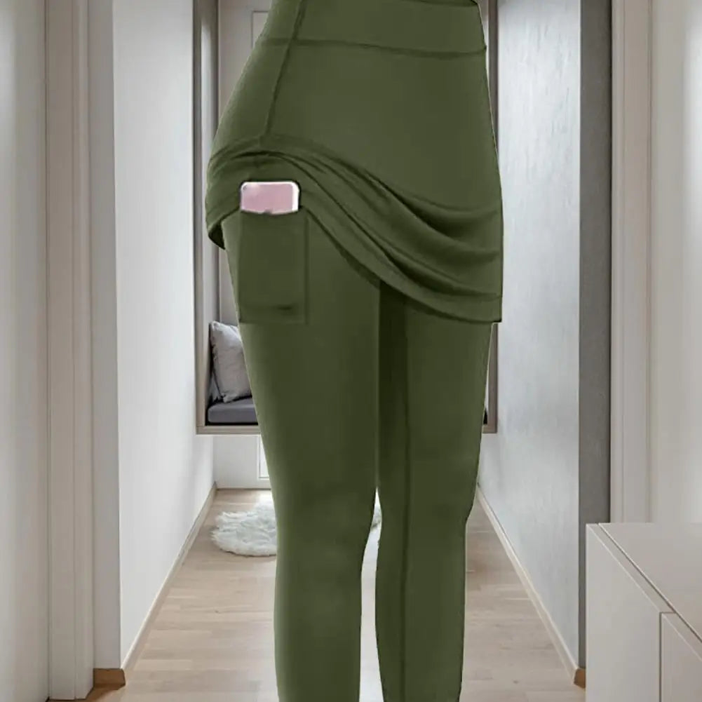 Yoga Leggings Mini Kleid Damen Hose Fitness Hosenrock Leggins Rock Tennisrock