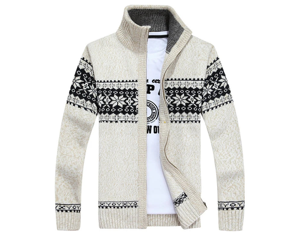 Herren Herbst Jacke Übergangsjacke Warme Sweatjacke Zipper Sweater Strickjacke