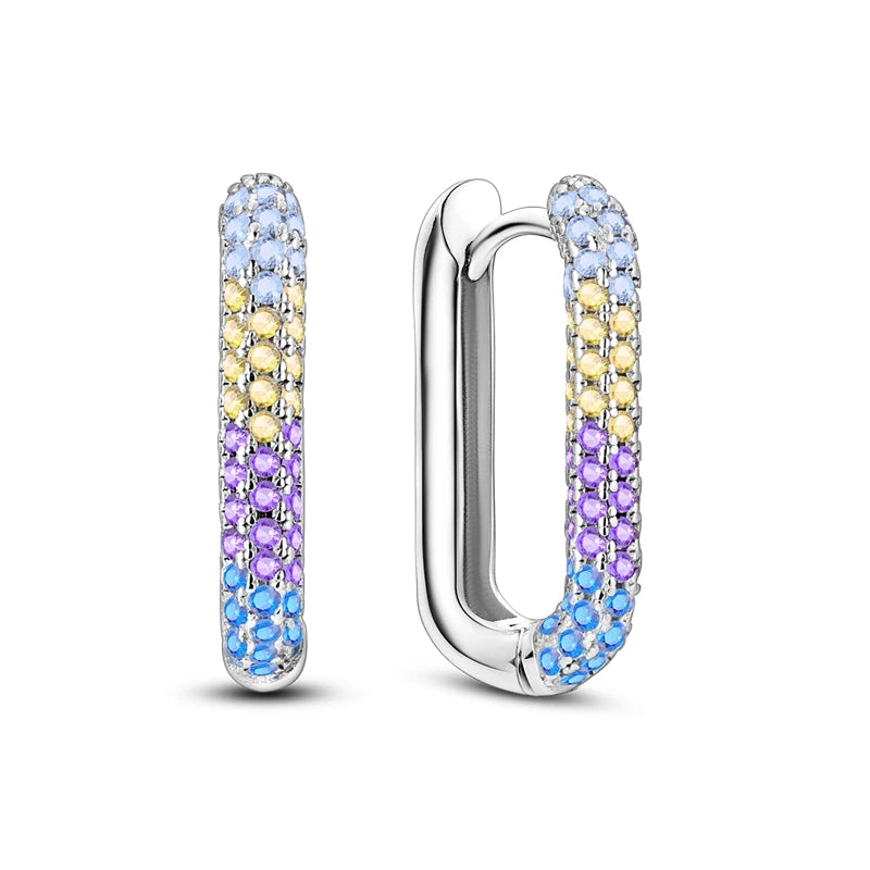 Creolen 925 Silber Ohrringe Zirkonia | Hypoallergen | Luxus Ohrstecker Geschenk