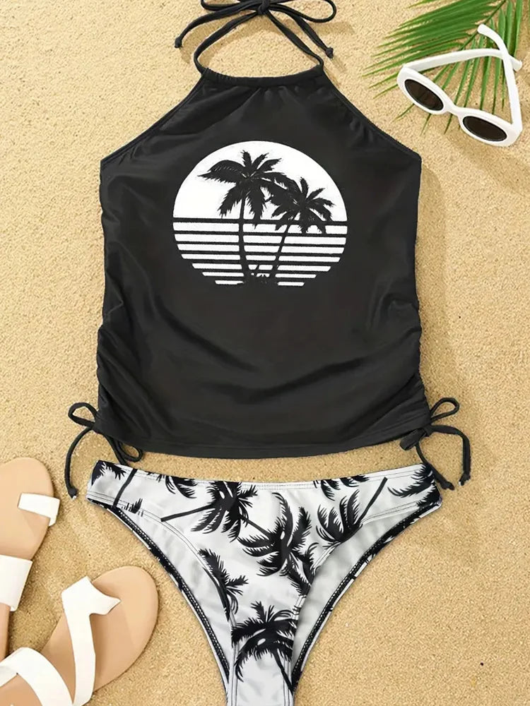 Damen Sommer Top Shirt Damentop Badeanzug Bademode Trägertop Spaghettiträger