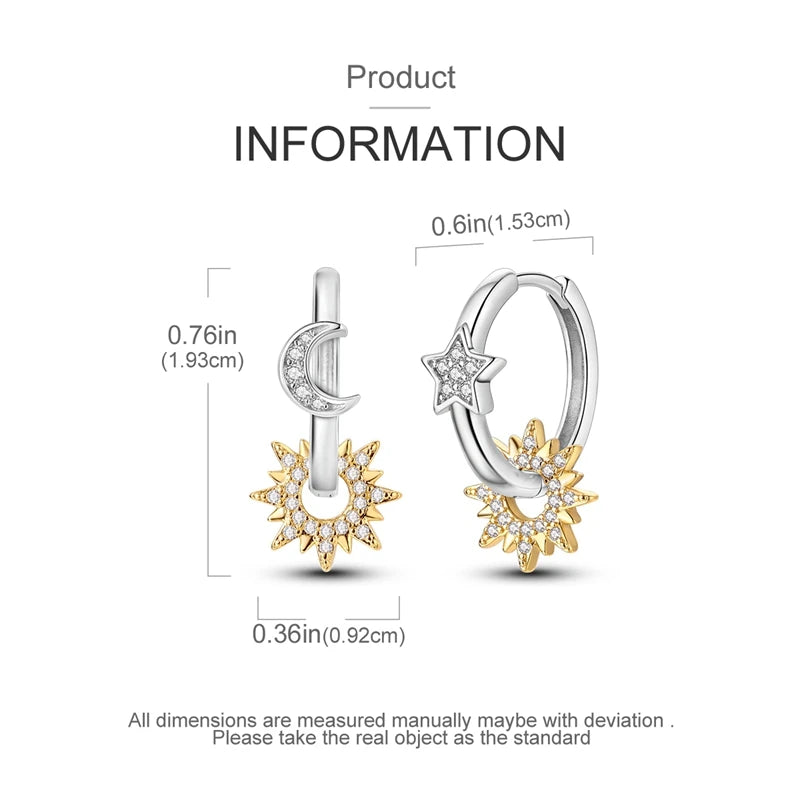 Creole Argento 925 Sterling Zirconi | Orecchini Eleganti Ipoallergenici Regalo