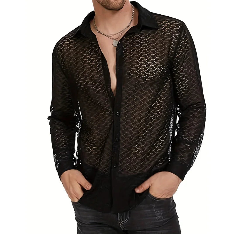 Maglietta Uomo Shirt T-Shirt Canottiera Camicia Maglia Sexy Body Trasparente Top