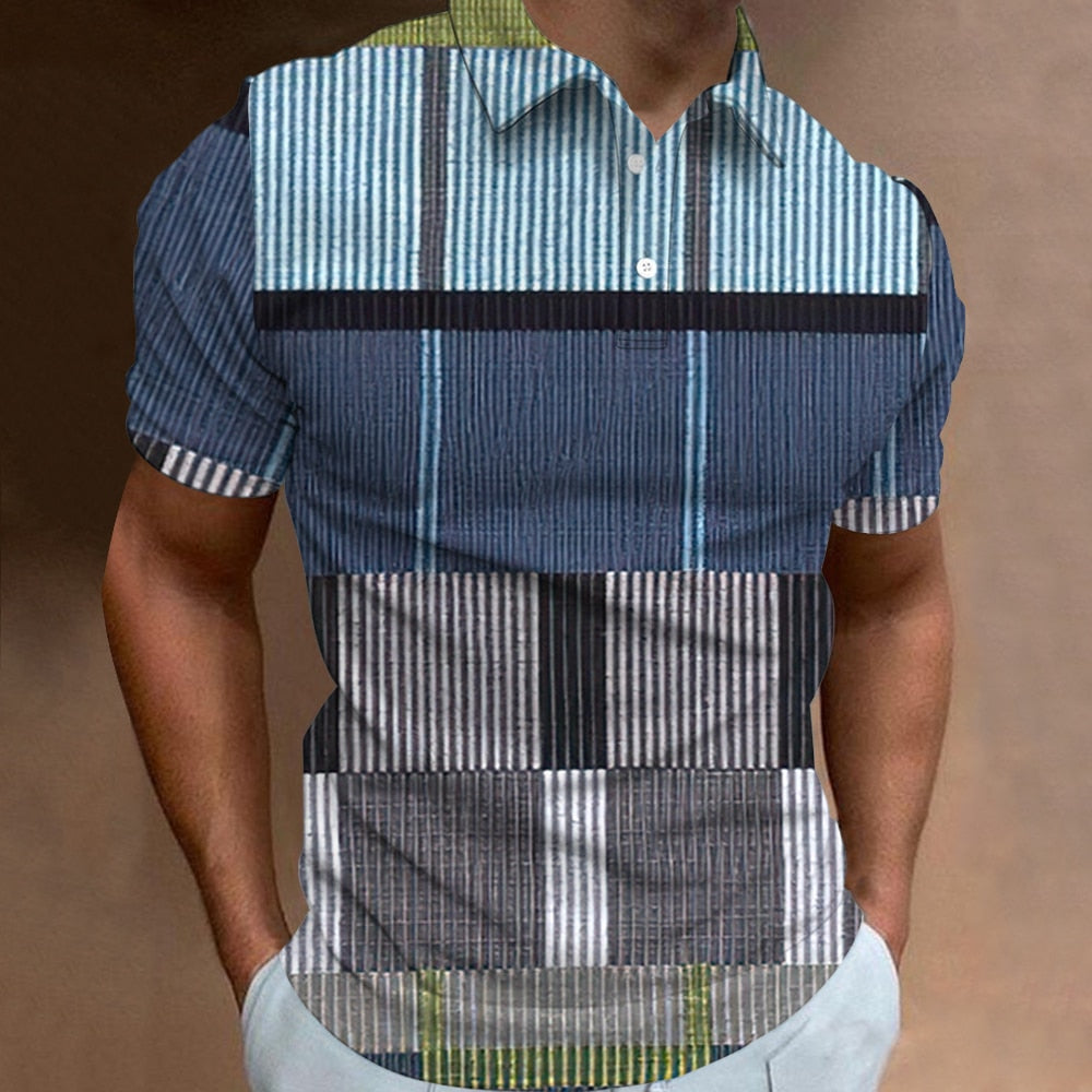 Herren Poloshirt POLO Shirt Zip Kontrast Kragen Kurzarm Slim Fit Hemd Polohemd Neu