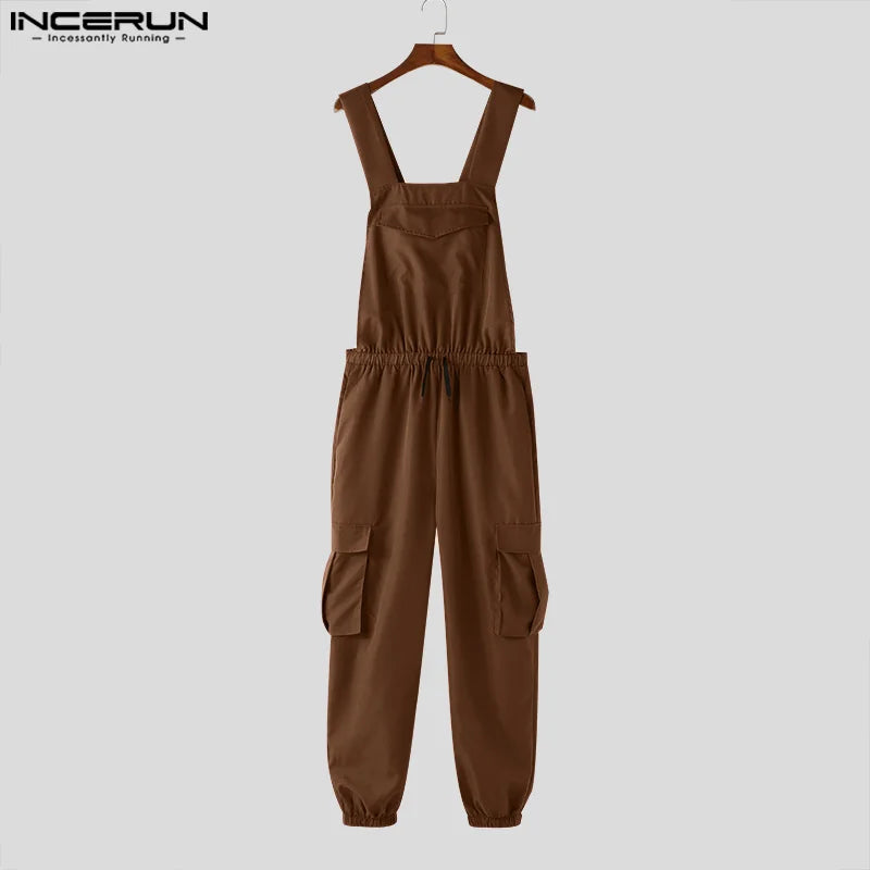 Männer Latzhose Hose Harems Pumphosen Pluderhosen Jogger Overalls Streetwear