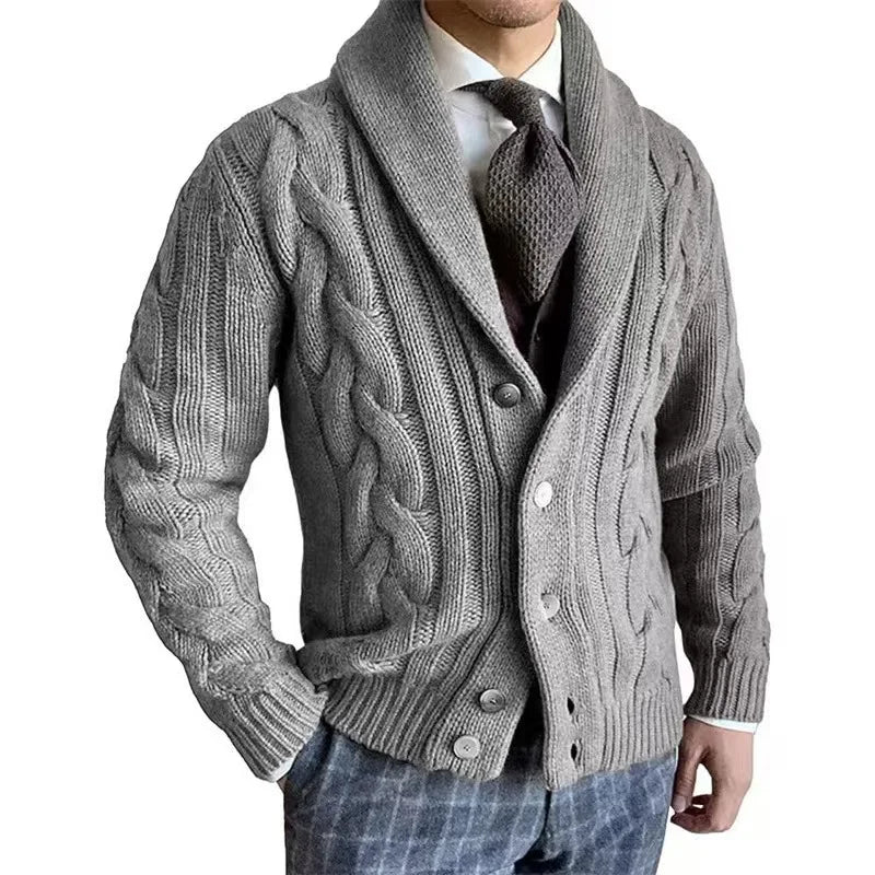 Herren Herbst Jacke Übergangsjacke Sweatjacke Sweater Strickjacke mit Zopfmuster