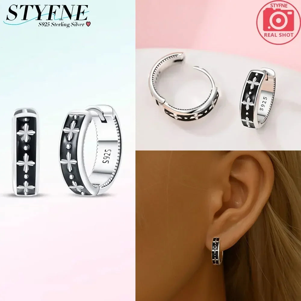 Creolen 925 Silber Ohrringe Zirkonia | Hypoallergen | Luxus Ohrstecker Geschenk