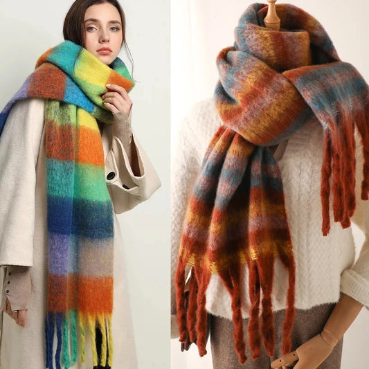 Damen Winterschal Viskose Stola Schlauchschal  Halstuch Strickschal Loop NEU