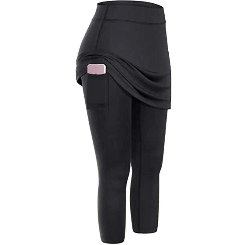 Yoga Leggings Mini Kleid Damen Hose Fitness Hosenrock Leggins Rock Tennisrock