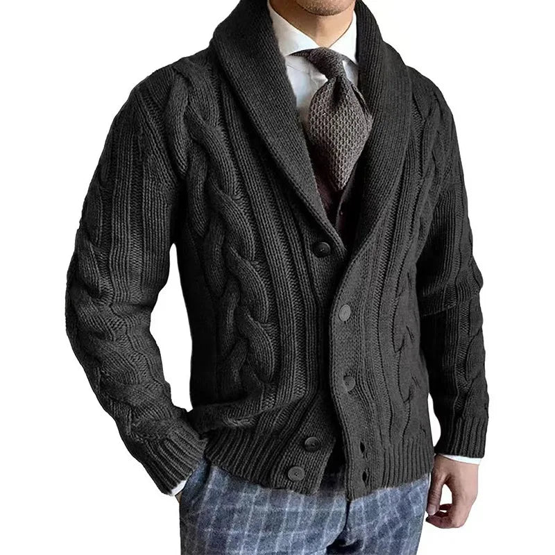 Herren Herbst Jacke Übergangsjacke Sweatjacke Sweater Strickjacke mit Zopfmuster