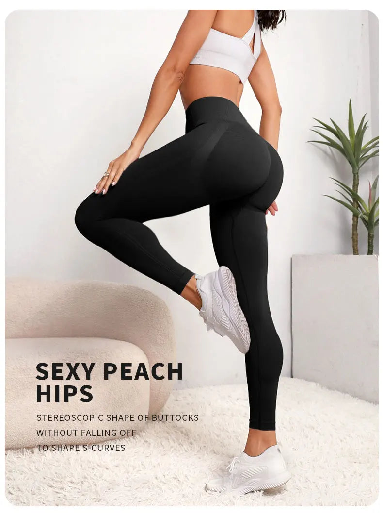 Frauen Nahtlose Hüfte Hose Sport Leggings Push-Up Yoga Gym Fitness Kleidung