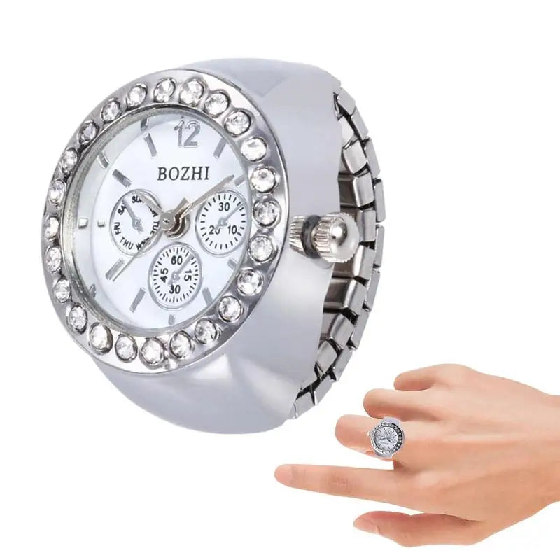 Fashion Fingeruhr Ringuhr Punk Finger Mini Uhr Quarzuhr Ring Herren Damen