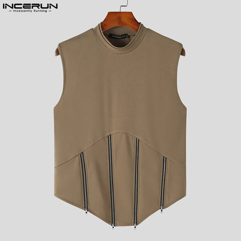 Fetisch Fashion Männer Sexy Bodysuits Herren Body Shirts Hemd Tank Tops Zipper
