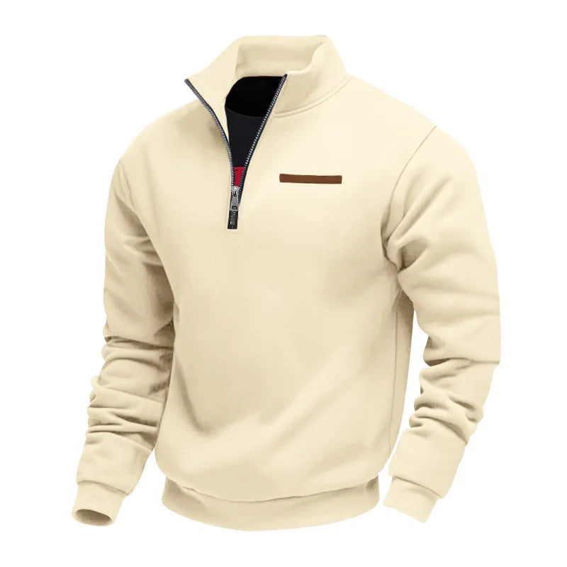 Herren Pullover Fleece Sweatshirt Troyer Pulli Sweater Stehkragen Langarmpulli
