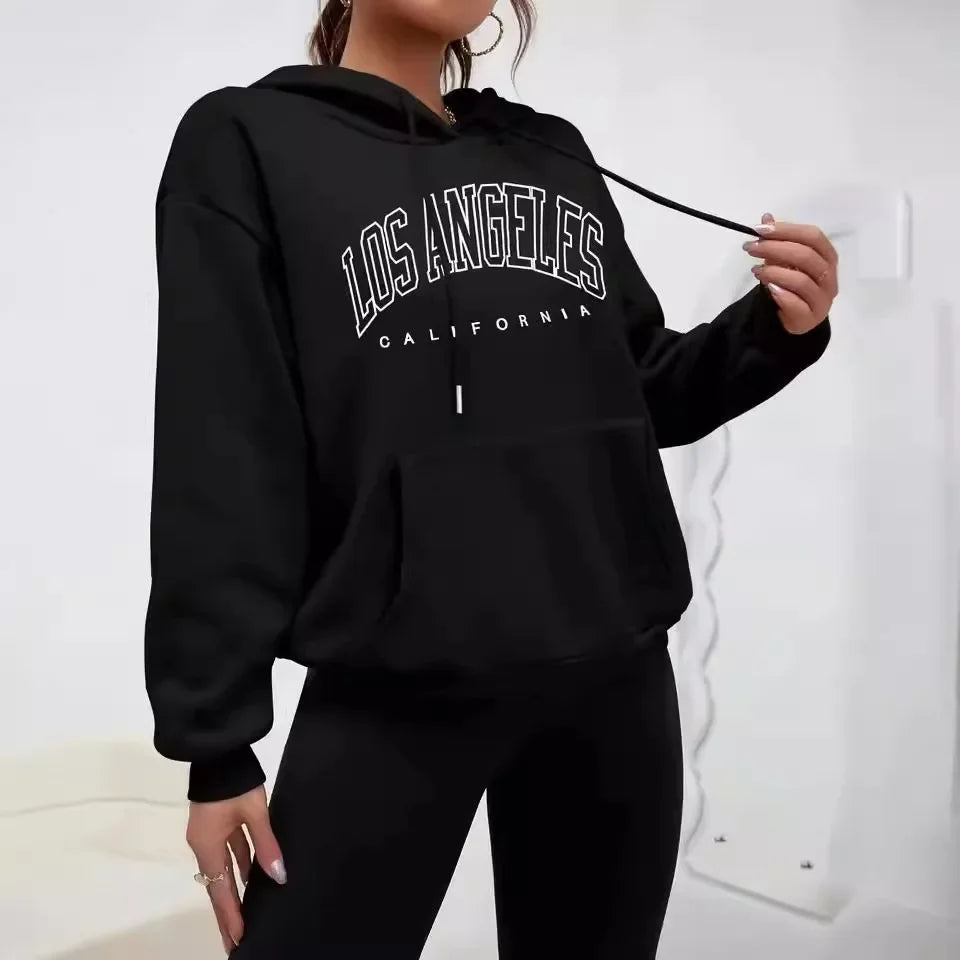 Los Angeles Kapuzenpullover Sweatshirt Hoodie Pulli Damen Kapuzenpulli Shirt