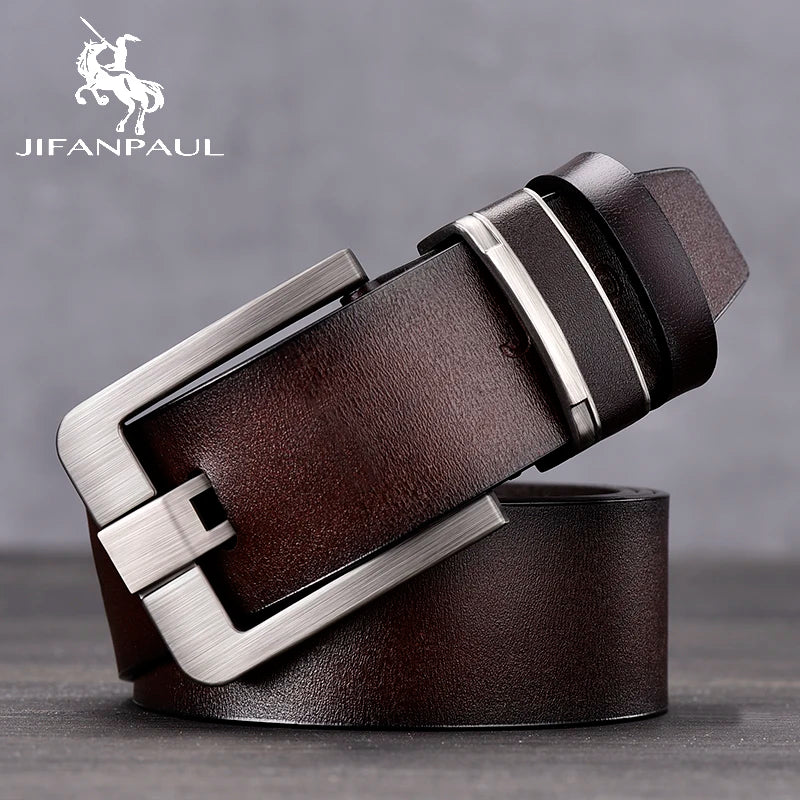 Fashion Jeansgürtel Herren Eckig Schnalle Echt Leder Gürtel Ledergürtel Schwarz