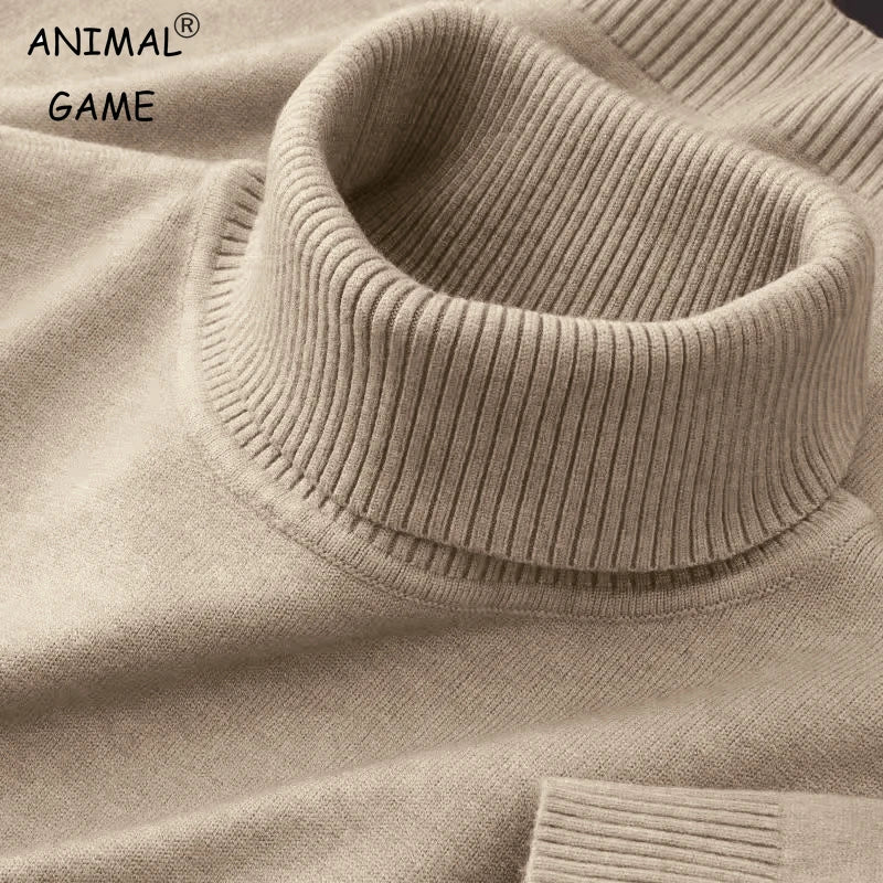 Herren Rollkragen Pullover Sweatshirt Pulli Zipper Sweater Shirt Langarmshirt